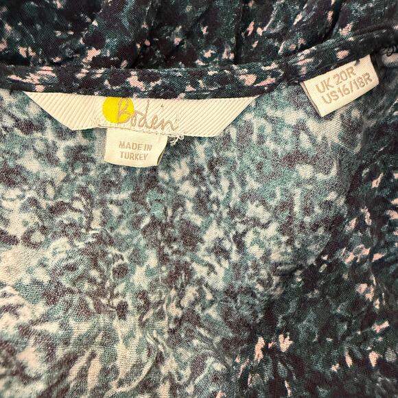 Boden Blue Floral Maxi Dress | Long Sleeve Tiered Prairie Maxi Plus 16/18R - Picture 3 of 12